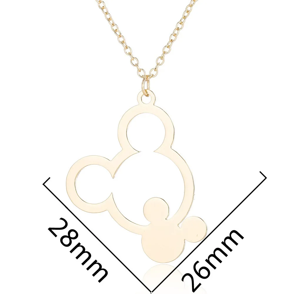 Niedliche Disney Mickey Mouse Halskette Cartoon Kette ausgehöhlt Modeschmuck Accessoires für Kinder Weihnachts geschenke