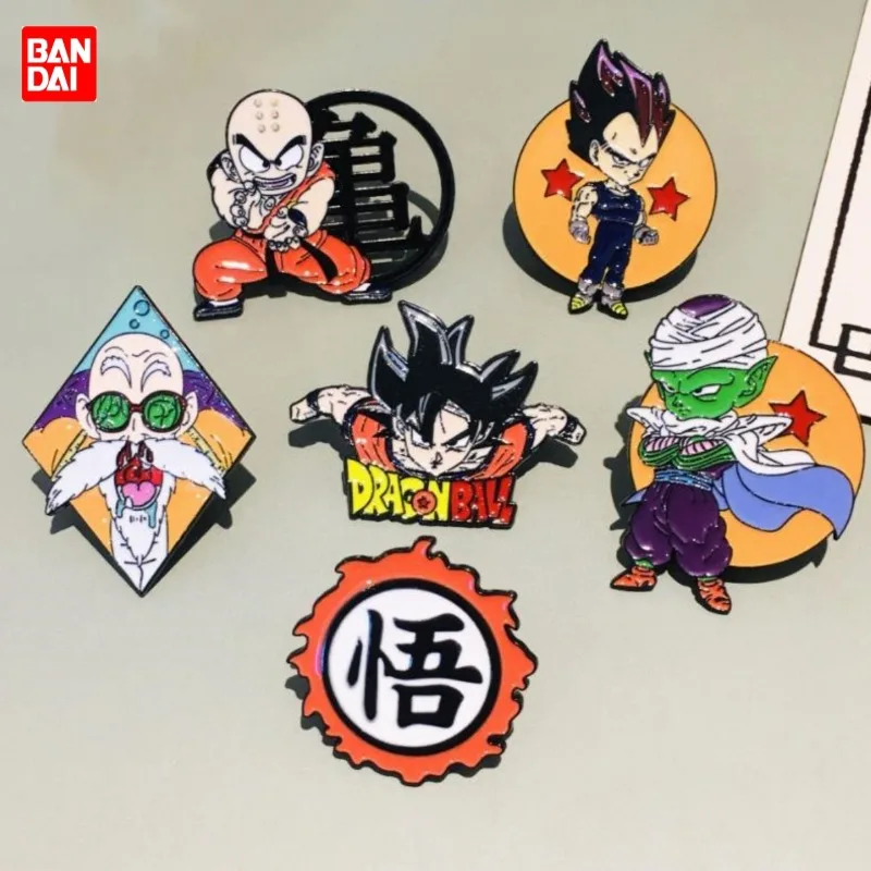 Dragon Ball Son Goku Vegeta Master Roshi anime peripheral creative cartoon metal brooch badge school bag accessories pendant