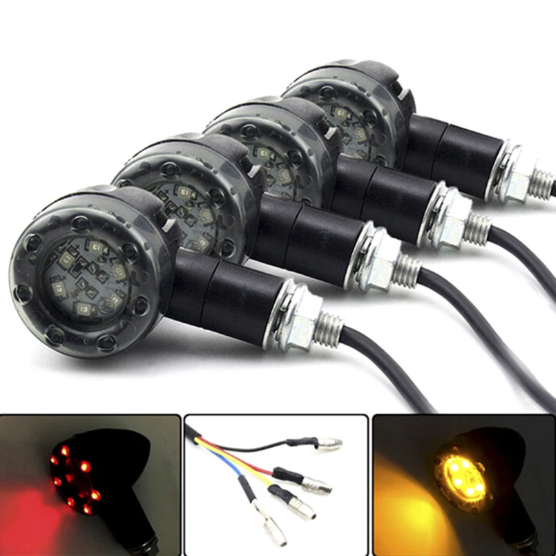 

Motorcycle Universal LED Turn Signals Lights Flasher Blinker Amber Signals Daytime Light Moto Indicator Lamp Accessories