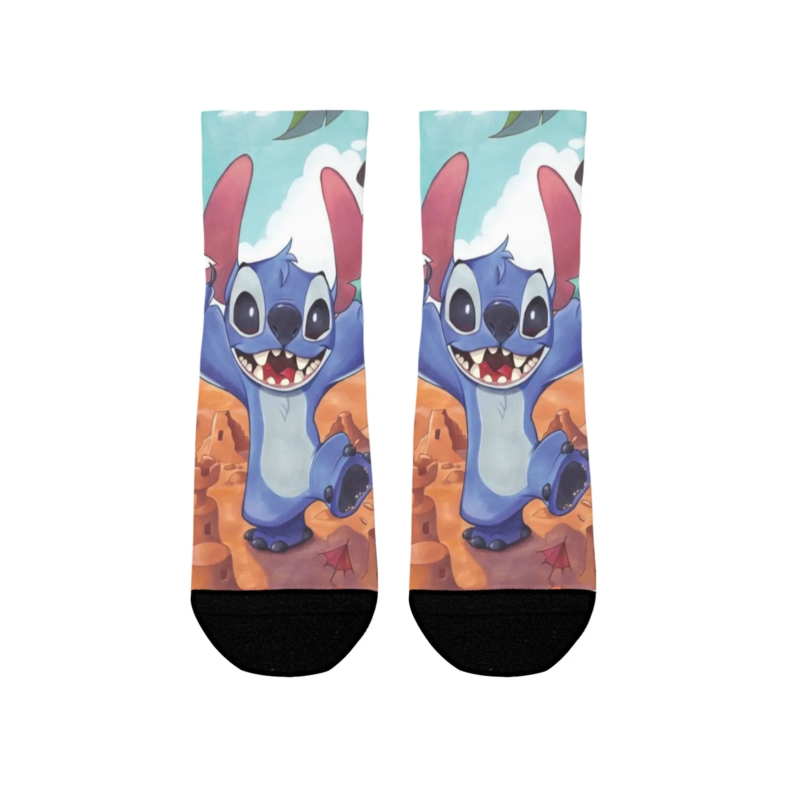 

1 Pair Funny Stitch Cartoon Socks-High-Quality Material,Moisture - Wicking, Elastic Cuffs - Ideal for Casual & Fun - loving Wear