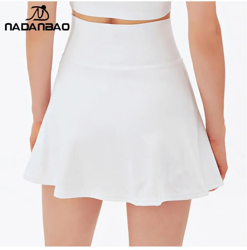 New Fake Two-piece Sports Culottes Women's Yoga Suit Fitness Naked Sense Anti-walking Tennis Skirt Running Training Shorts