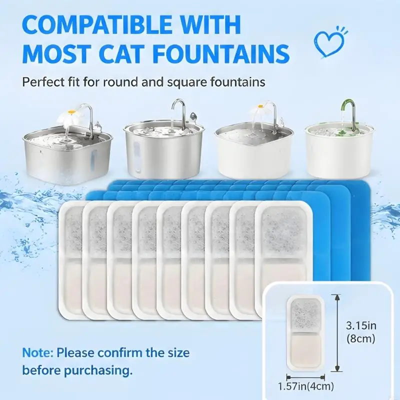 F92F Pet Water Dispenser Cleaner Set Of 18 developed for 67 Fluid Measure Animal Drinking System Improved Filtration
