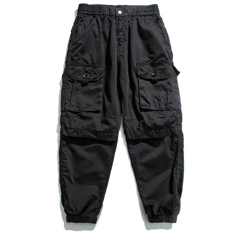 Korean Streetwear Tactical Cargo Pants Japanese Harajuku Casual Plus Size Harem Joggers Men Clothing Multi-Pocket Trousers Male