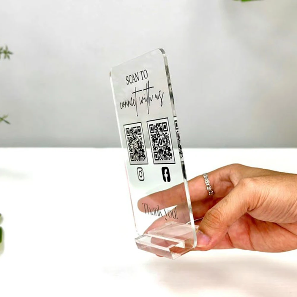تخصيص الاكريليك رمز الاستجابة السريعة شعار الدفع شعار شخصي وسائل الإعلام الاجتماعية التجارية عرض رمز الاستجابة السريعة لوحة الاكريليك