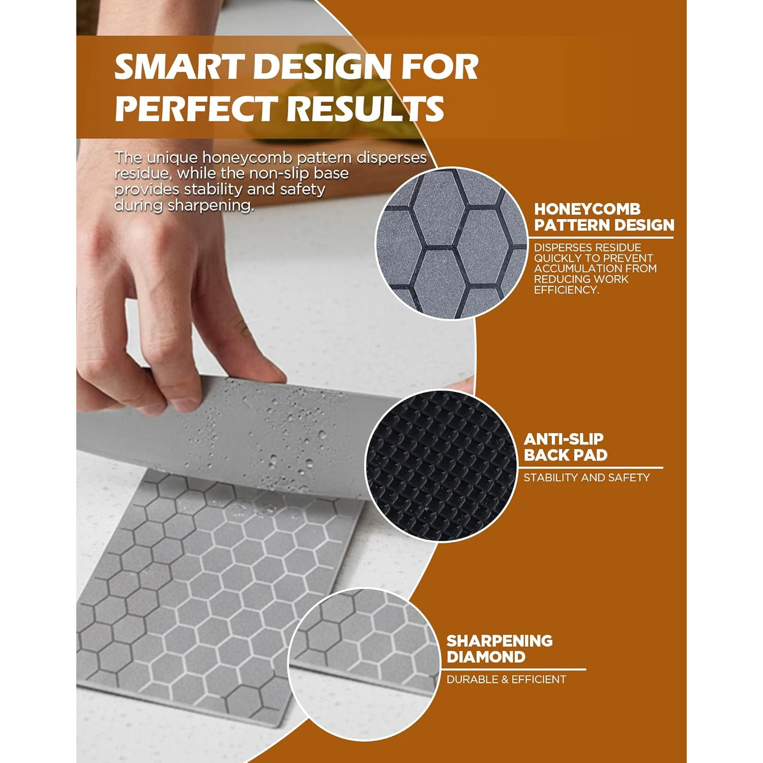Honeycomb Diamond Sharpening Stone, With Non-slip Base, Diamond Whetstone Plate For Scissors Pocket Knive Kitchen Sharpener Tool