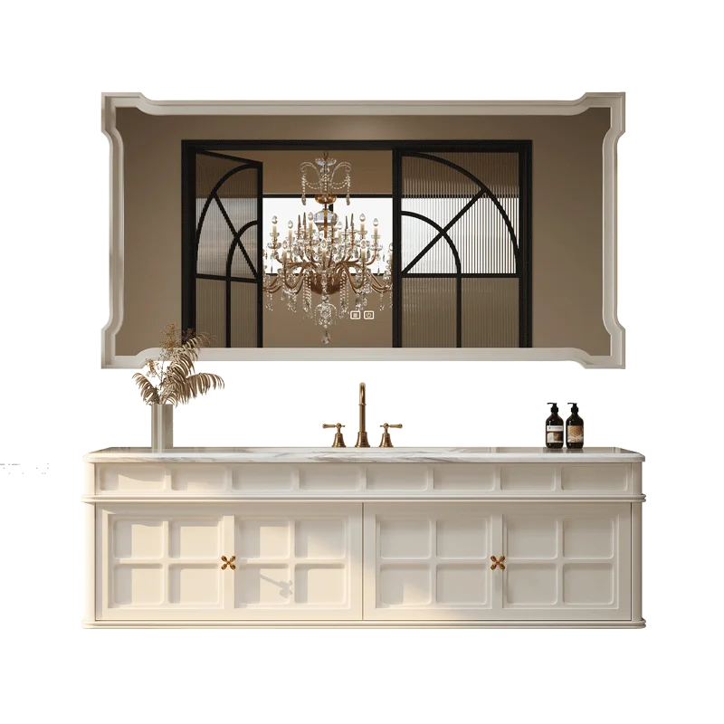 French Retro Bathroom Cabinet Decorations Display Trendy Space Saver Cupboard Closet Slim Luxury Skincare Gabinete Furniture