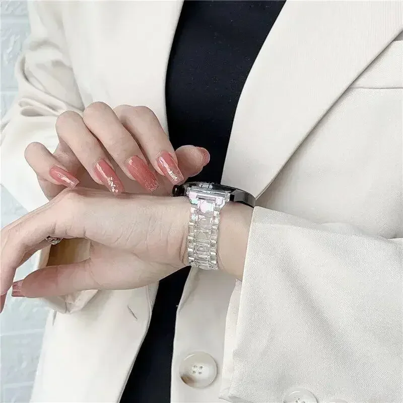 Цветной прозрачный ремешок для часов 22 мм для NORTH EDGE APACHE-46, сменный ремешок из чистой смолы для APACHE-46, модный браслет Correa