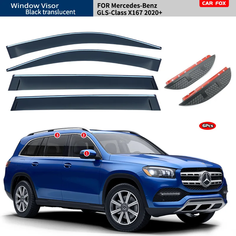 For Benz GLS Class X166 X167 Window visor Weather Shield Side Window Deflector Car windshield weather shield Car accessories