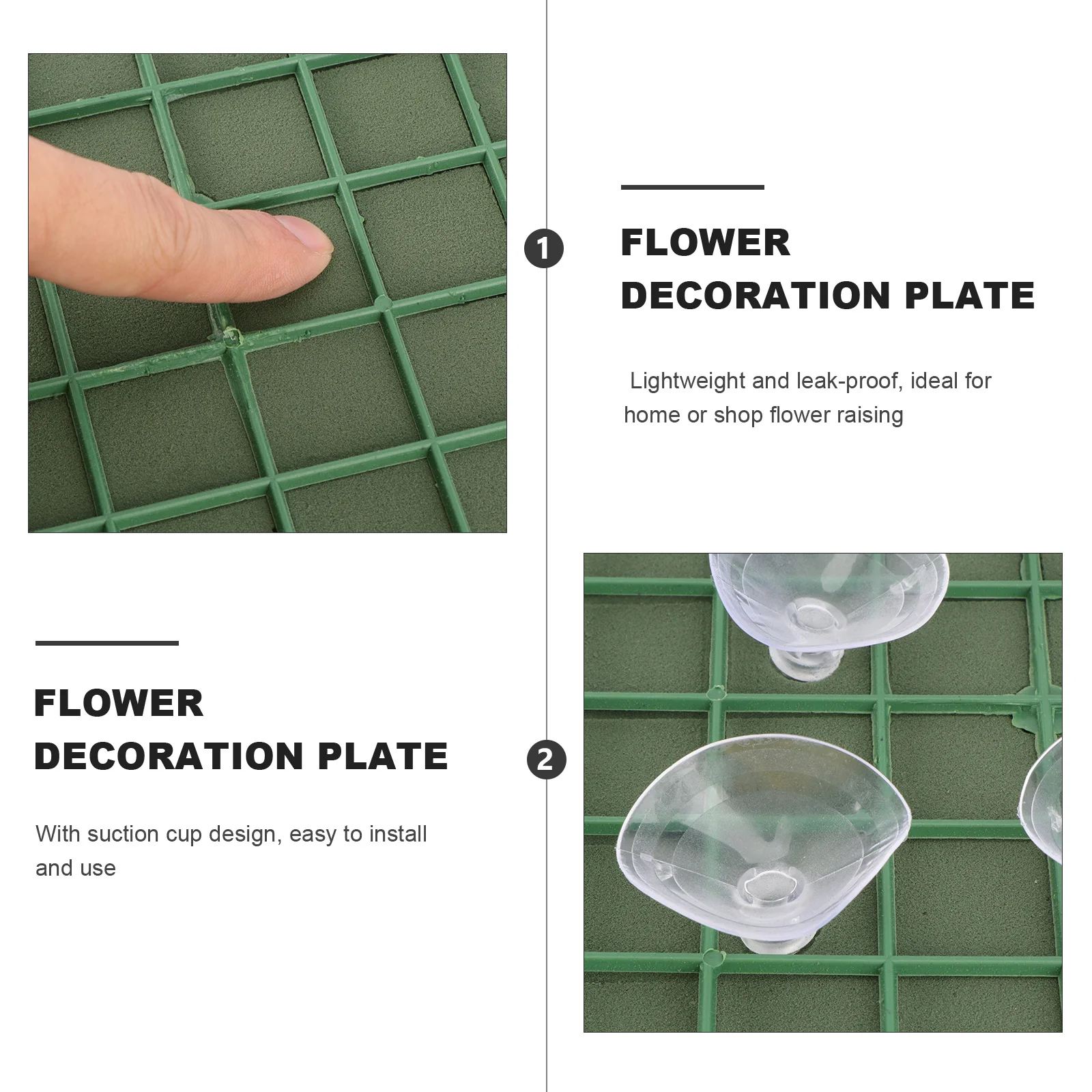 

1Pcs Car Fresh Flower Decoration Mud DIY Heart Shape Large Green Suction Cup Leak-Proof Floral Arranging Wedding Use