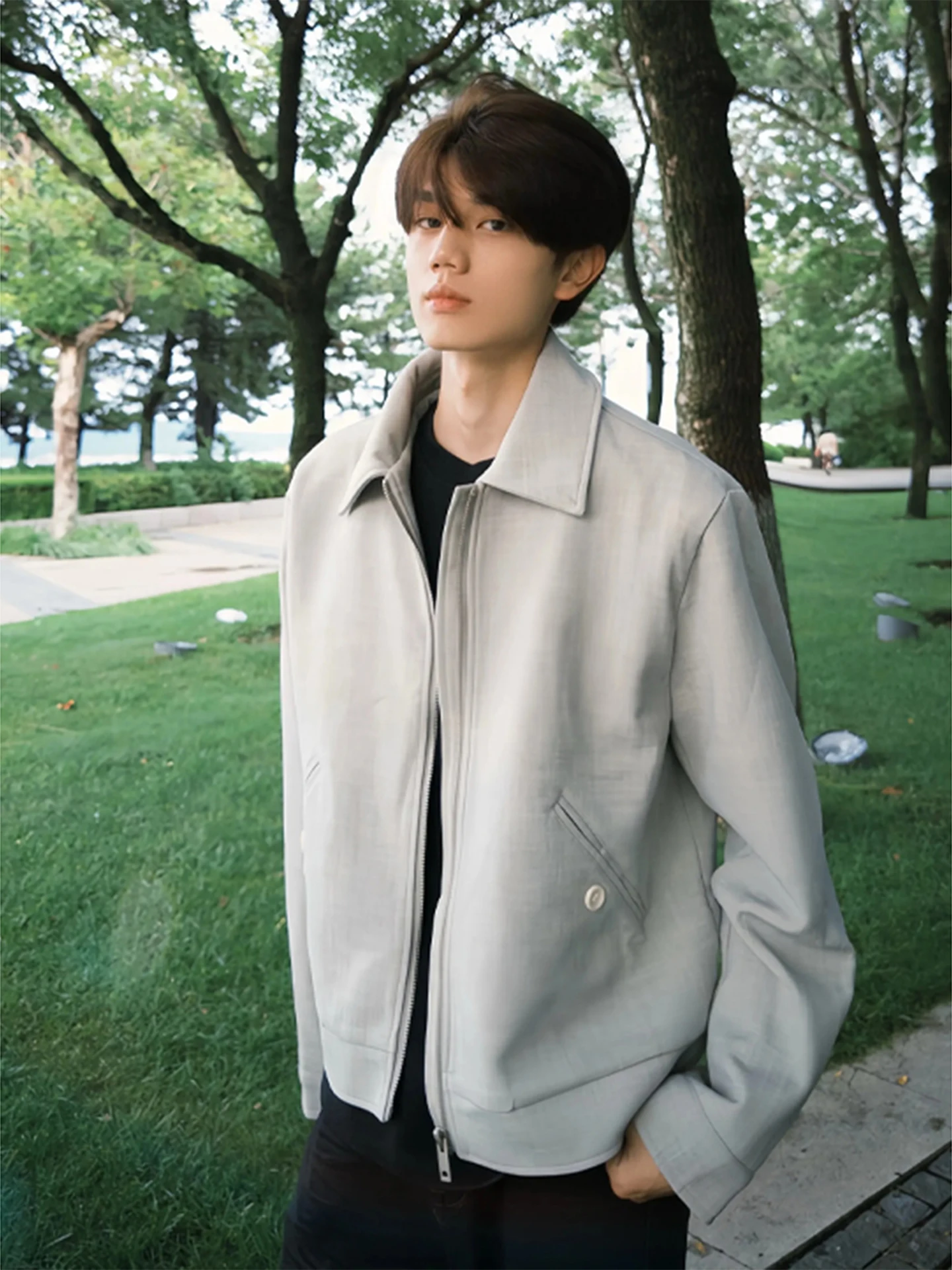 

Мужская куртка в американском ретро-стиле с подкладкой на плечах, утепленная, в спортивном стиле, с ветрозащитной молнией, для бейсбола