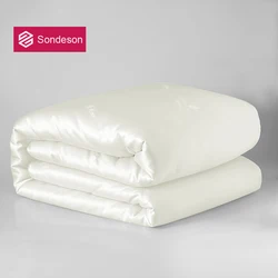 Sondeson Luxury Natural 100% Silk Quilt Warm Jacquard White Duvet Soft Comforter Queen King Silky Healthy Blanket For Sleep 1pcs