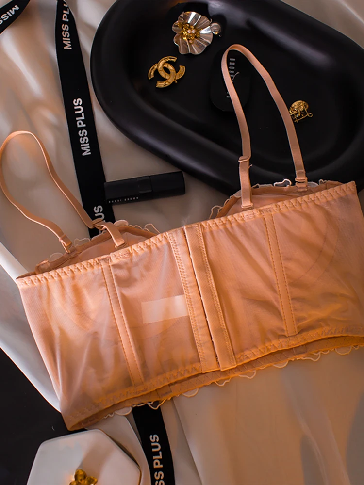 Conjunto de sujetador de encaje de 2 piezas para mujer, conjunto de ropa interior con aros y bragas con liga, tangas de malla sexis, conjunto de lencería, ropa nueva