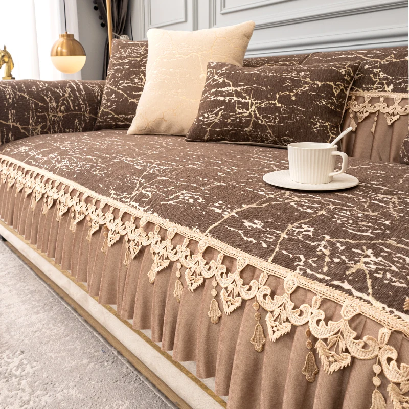 

Chenille Sofa Cover Four Seasons Universal Anti-slip Sofa Cushion European Luxury Living Room Decoration Slipcover Sofa Towel