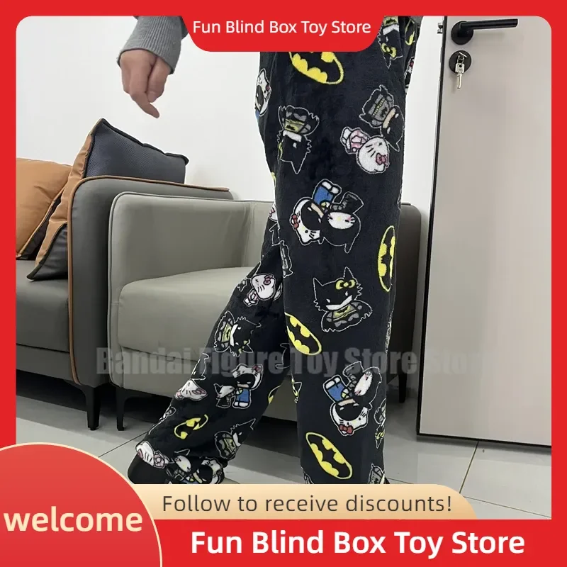 

Kawai Sanrio Y2k Hellokitty Batman Pajama Autumn Pants Cartoon Hip Hop Ladies Warm Casual Style Flannel Cute Pants Clothing Gift
