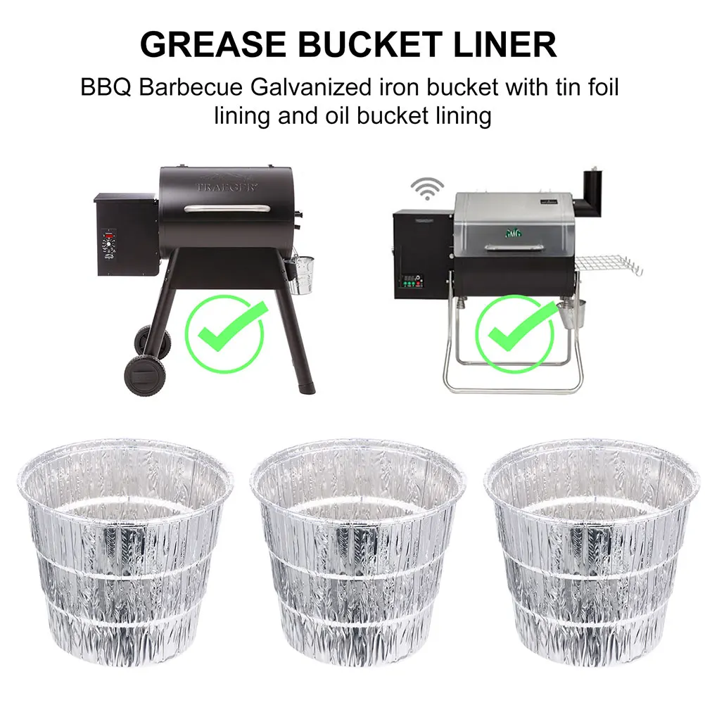 

Barbecue Oil Barrel Inner Liner Set BBQ Grease Bucket Drip Grill Pan Liners for Collection
