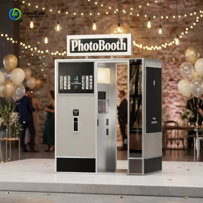 Customized Custom Logo Photo Booth Self Service Machine Available For Wedding Party And Event Rental