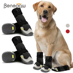 Benepaw Waterproof Dog Boots Comfortable Anti-Slip Pet Shoes Durable Reflective Straps Breathable Puppy Paw Protectors Booties