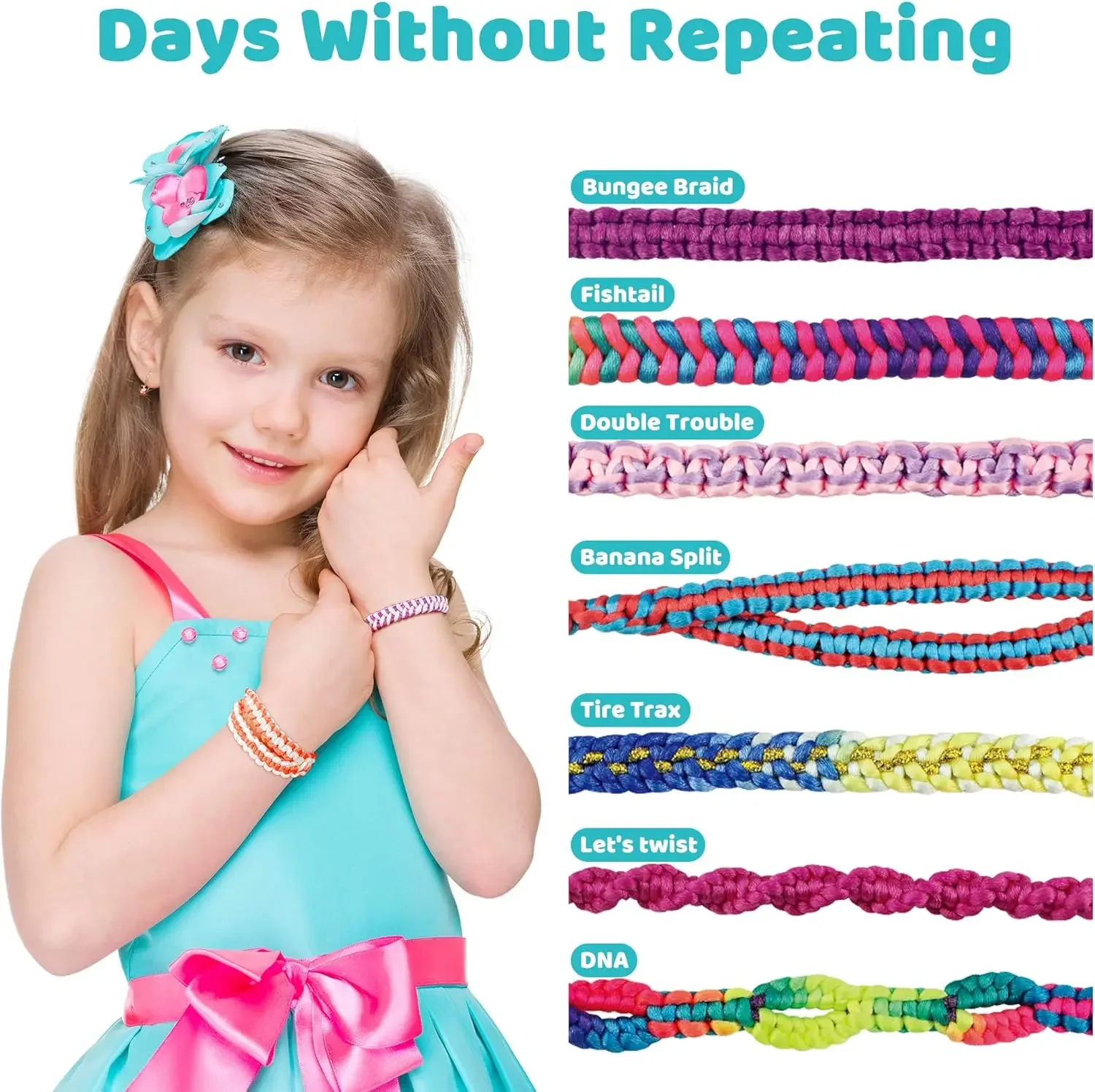 Weaver Set for Girls to Play Home and Weave Colorful Bracelets Craft Toys Children's DIY Friendship Hand Rope