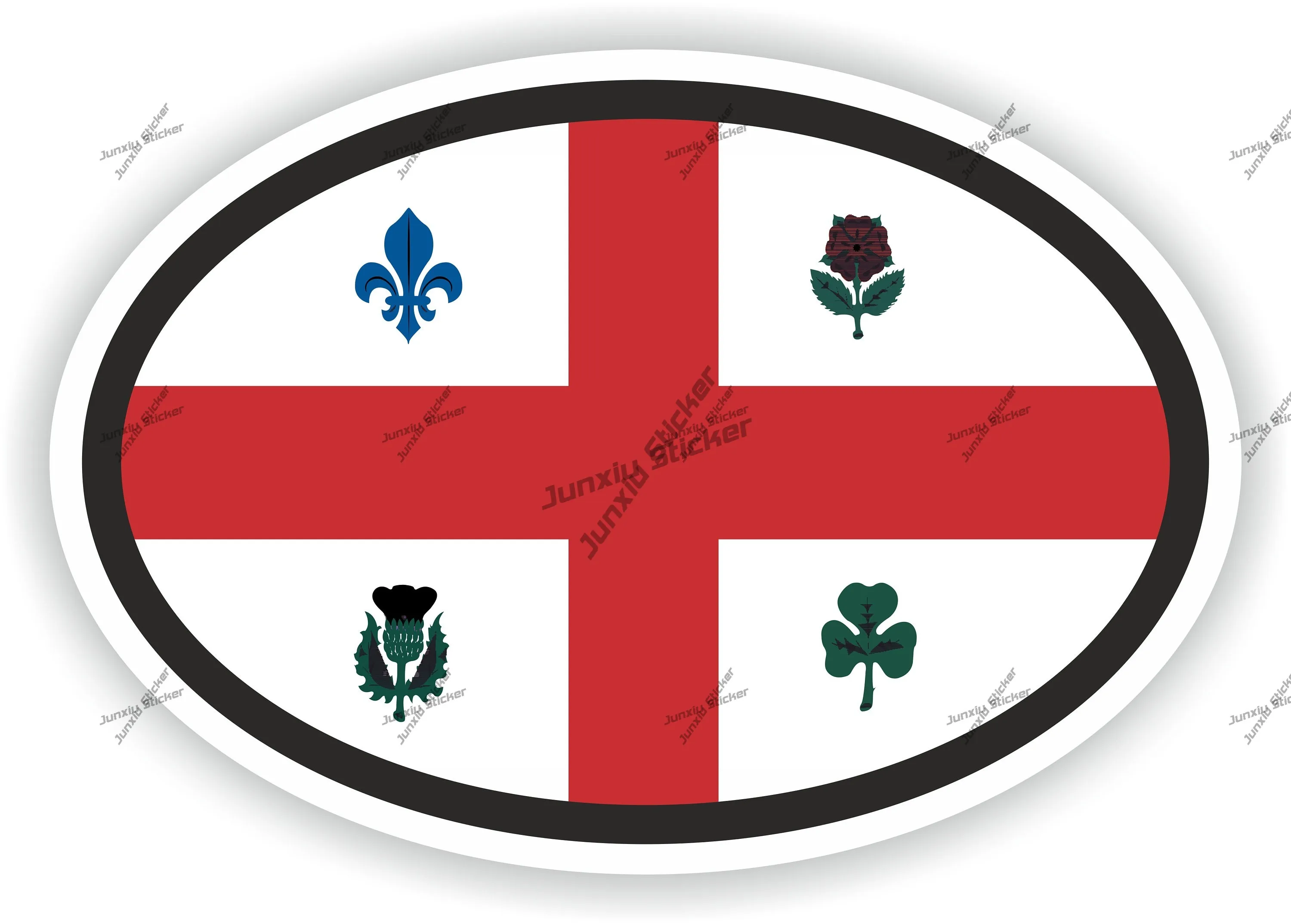 

Montreal Flag Oval Sticker Waterproof Exterior Car Stickers For Bumper Decoration Trolley Case Motorcycle Helmet Wall Automobile