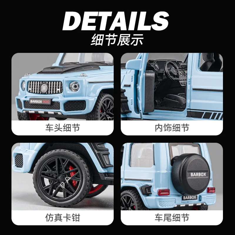 1:36 Mercedes Benz Brabus G800 Hoge Simulatie Diecast Metalen Legering Model Auto Geluid Licht Pull Back Collectie Kids Speelgoed Cadeau