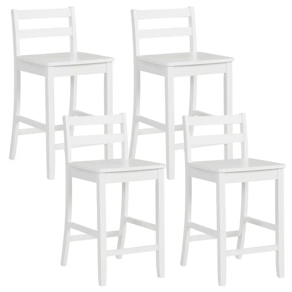 

Wooden Bar Stools Set of 4, 24Inch Counter Height Stools with Ergonomic Backrest amp Footrest, Farmhouse High Dining Chairs for