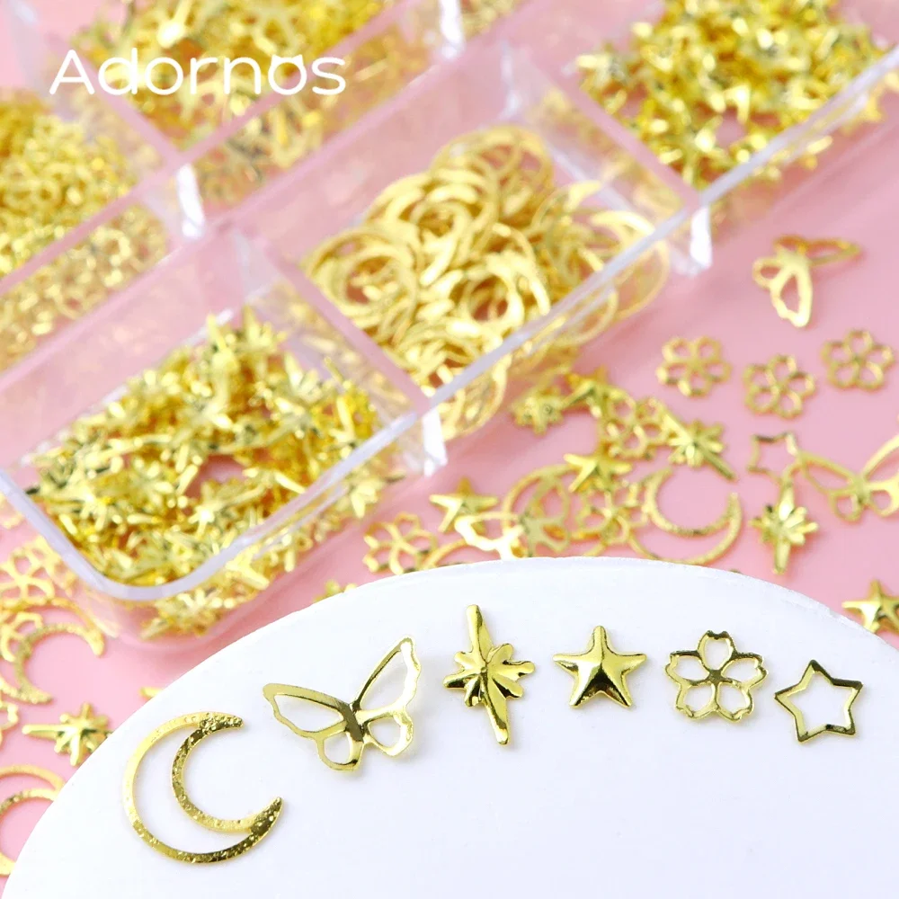 550 Pieces Valentines Day Nail Art Charms Moon Star Butterfly Flower Nails Decoration DIY Jewelry Crafting Making Accessories