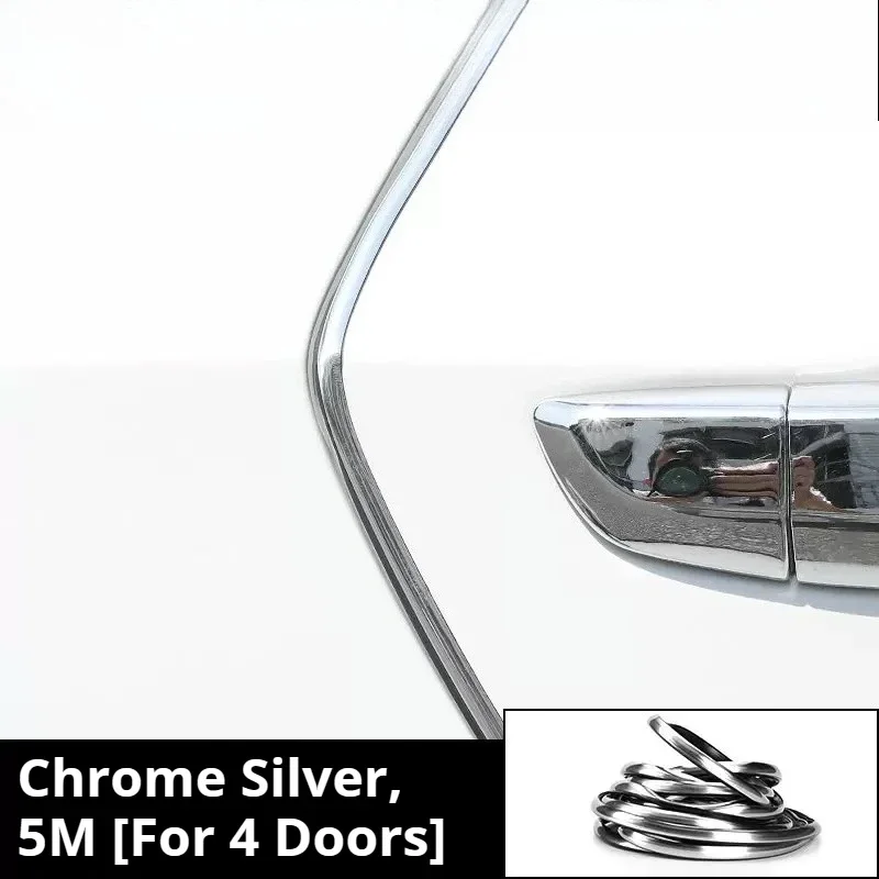 For Thickened Electroplated Door Edge Anti‑Collision Guard Strips, Anti‑Scratch Seal Decor Molding Trim For Car Body Exterior