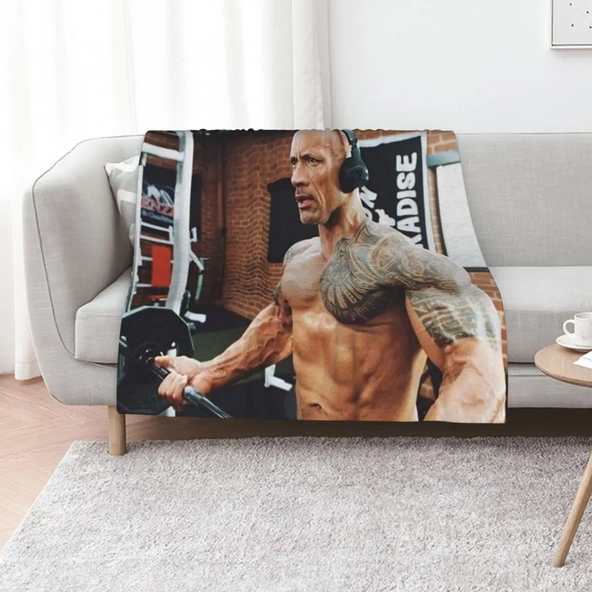 

dwayne the rock johnson gym Throw Blanket Flannel Fabric blankets ands Tourist Decorative Throw Blankets
