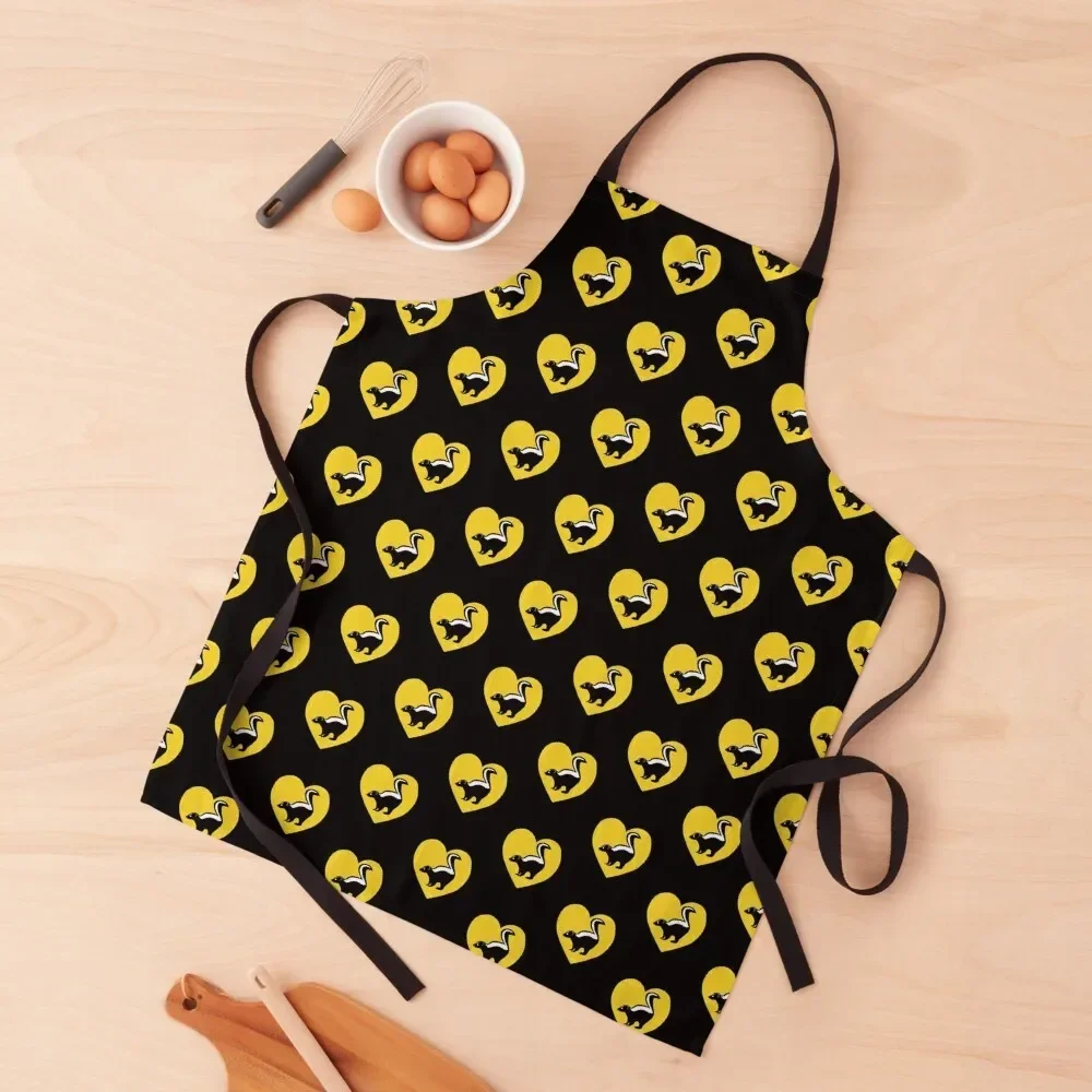 

Skunk Heart for Skunk Lovers, Yellow Apron Customizable waterproof for women Apron