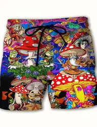 Men's Board Shorts Swim Shorts Swim Trunks Drawstring Graphic Prints Mushroom Quick Dry Short Casual Hawaiian  Micro-elastic