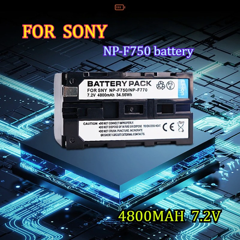 4800mAh Camera Light Monitor Camera Light Live  LED Supplement Light NP-F750  Battery  DC/DV7.2V Digital  Battery