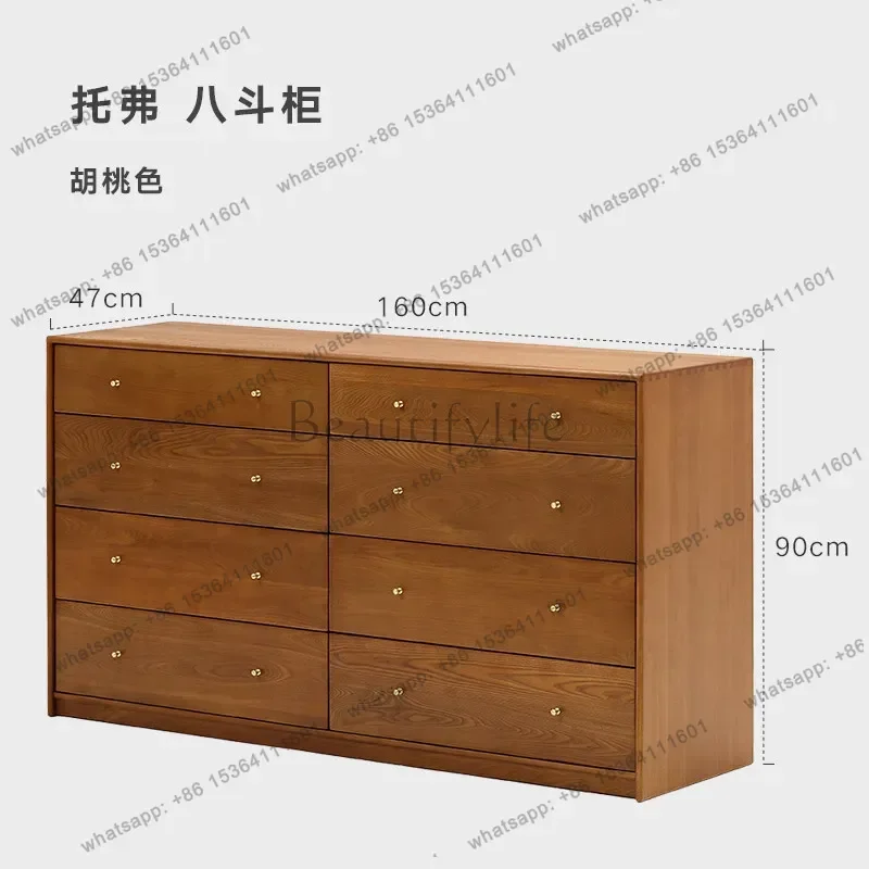 Simple Retro Used Solid Wood 8 Chest Of Drawers Bedroom Floor-to-ceiling Sideboard Bedside Cabinet Drawer Storage