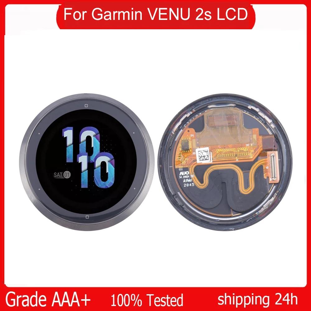 LCD Screen Display For Garmin VENU 2s Smart Watch LCD Screen without Frame Cover Repair Replacement Parts