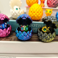 3D Printed Mini Crystal Small Dragon Egg Set (Random Eyes) Gradient Color Toy Desktop Ornament Children's Gift Home Decor