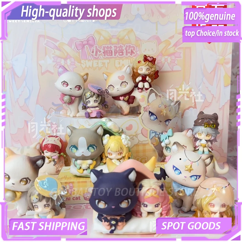 

Аутентичный маленький котик сопровождает вас серии слепая коробка модная игра ручной работы милый женский подарок на день рождения орнамент модная слепая коробка