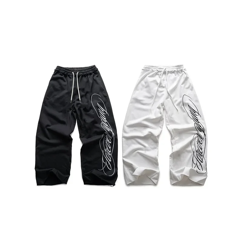 2026 Y2K American Hip-Hop Letter Printed Streetwear Men Women And Kids Personalized Retro Jogger Loose Wide-Leg Casual Pants