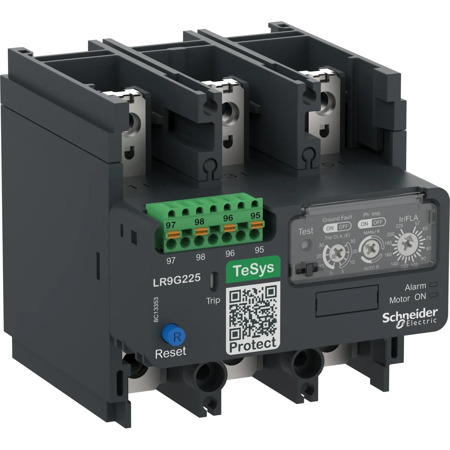 Electronic thermal overload relay, TeSys Giga, 125-500 A, class 5E-30E, push-in control connection LR9G500C