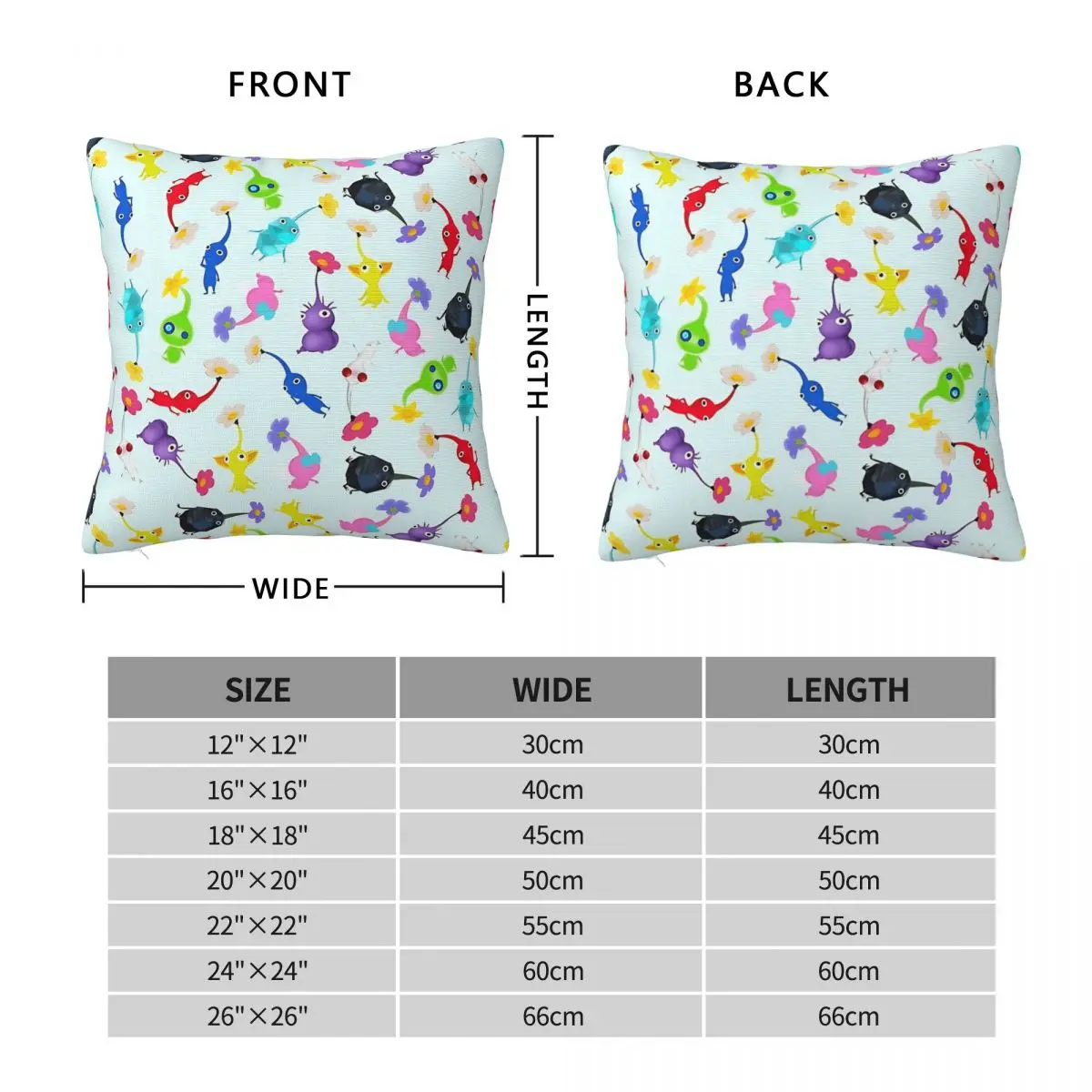 ALL Pikmin Pillow Case Cushion Cover Square Pattern Pillow Cover Kawaii Pillowcases For Sofa Home Decoration