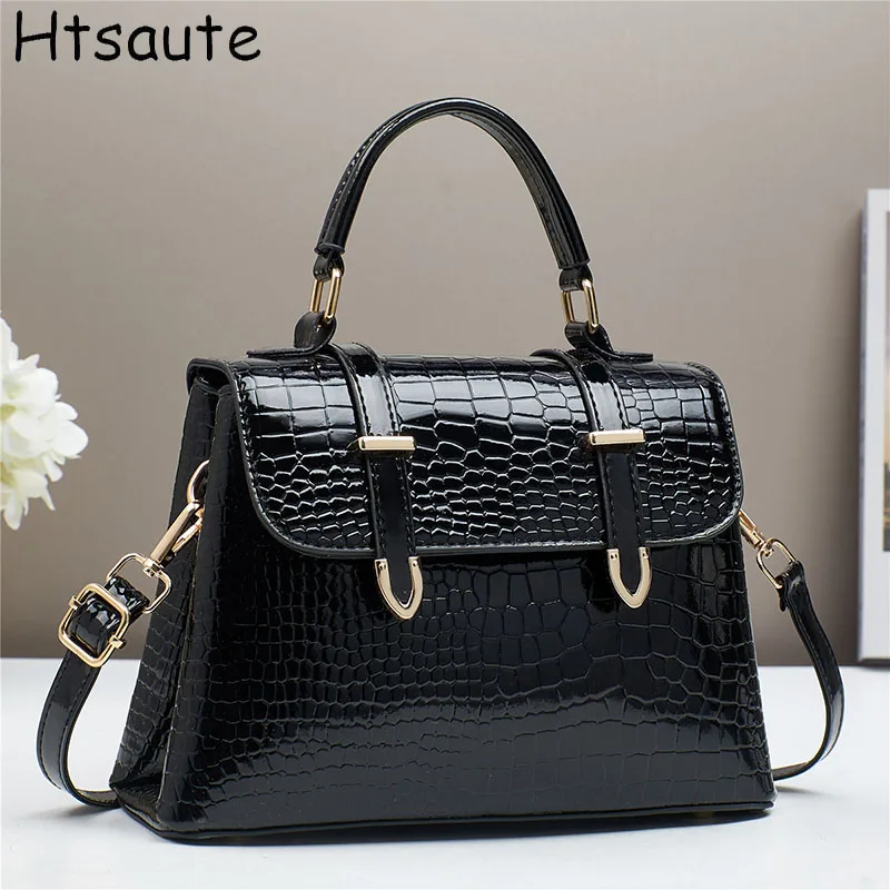 

Casual PU Leather Handbag with Zipper Closure Large Capacity Tote Bags Fixed Shoulder Strap Solid Color Daily Commuter Handbags