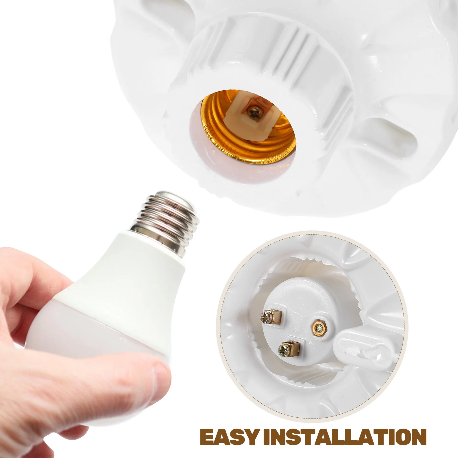 

6Pcs Flame Retardant E27 Ceiling Light Fitting Bulb Holder Lamp Socket Base Lamp Parts for Making Lamps Ceiling Light Fitting