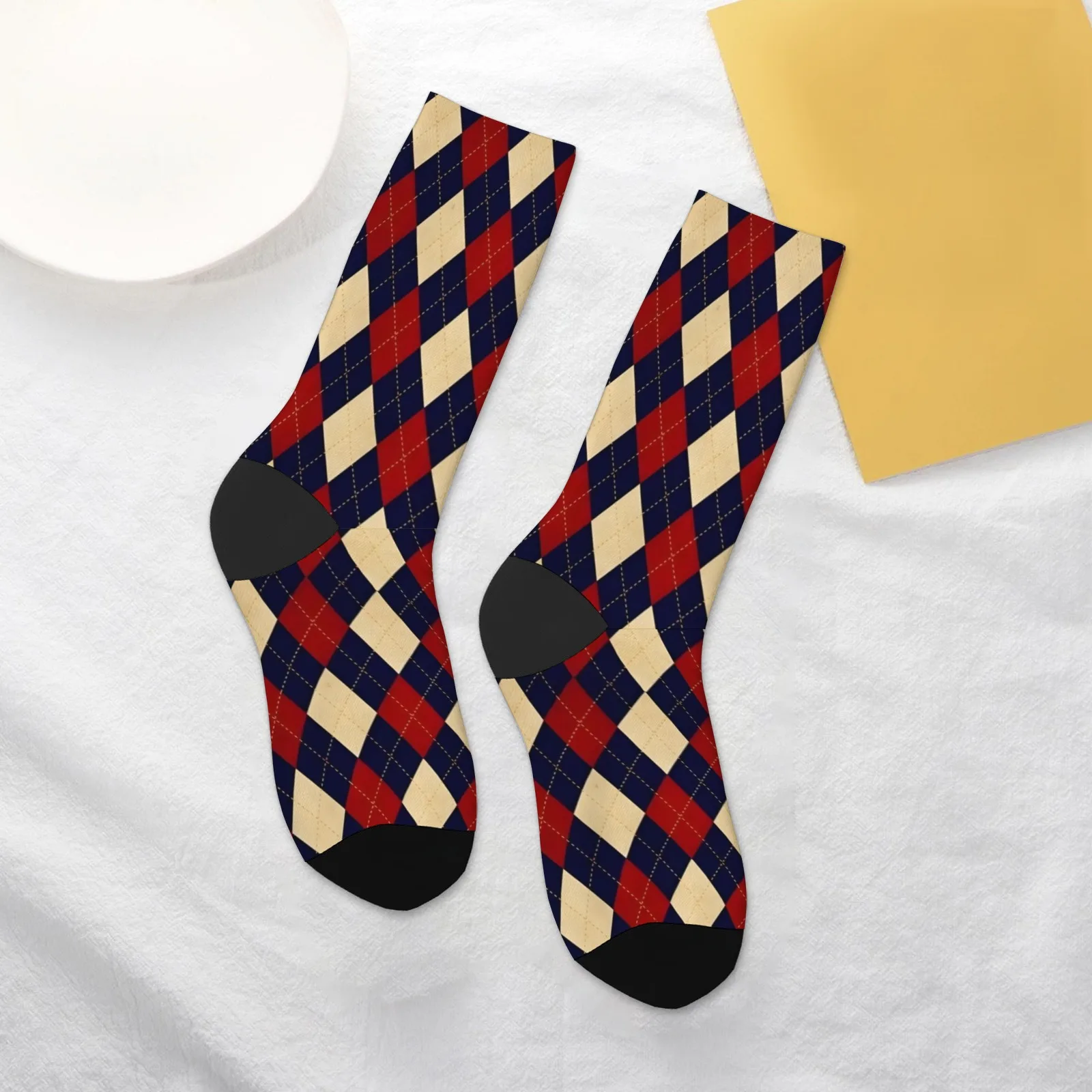 

Носки с рисунком Argyle Crew — классический винтажный дизайн с новинкой Harajuku Twist, унисекс, мягкие, удобные для повседневной носки и подарка