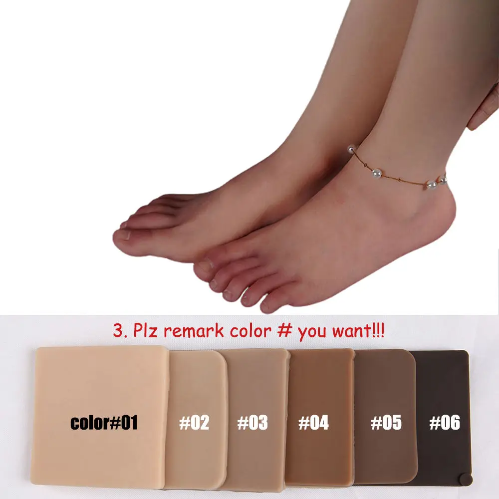 Customizable Silicone Realistic  Skin Artificial False Long  Leg Feet  Cover Prosthesis Foot Scar Cover Sleeves