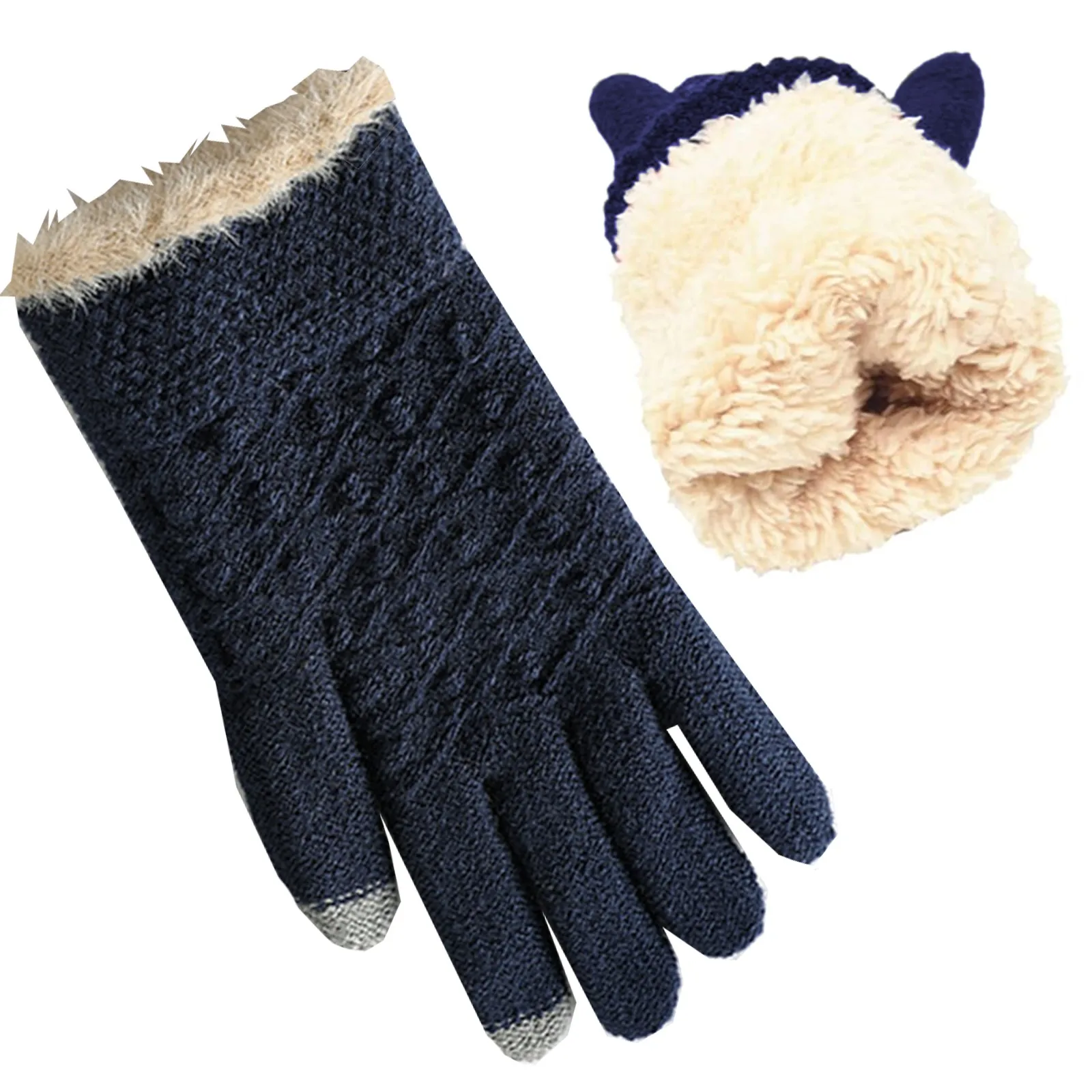 Winter Touch Screen Gloves Men Women Warm Stretch Knit Full Finger Imitation Wool Mittens Guantes Magic Crochet Luvas Thicken