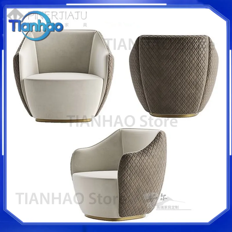 Modern Nordic Style Minimalist Single Sofa Chair for Living Room Hotel Lobby Sales Office Lounge
