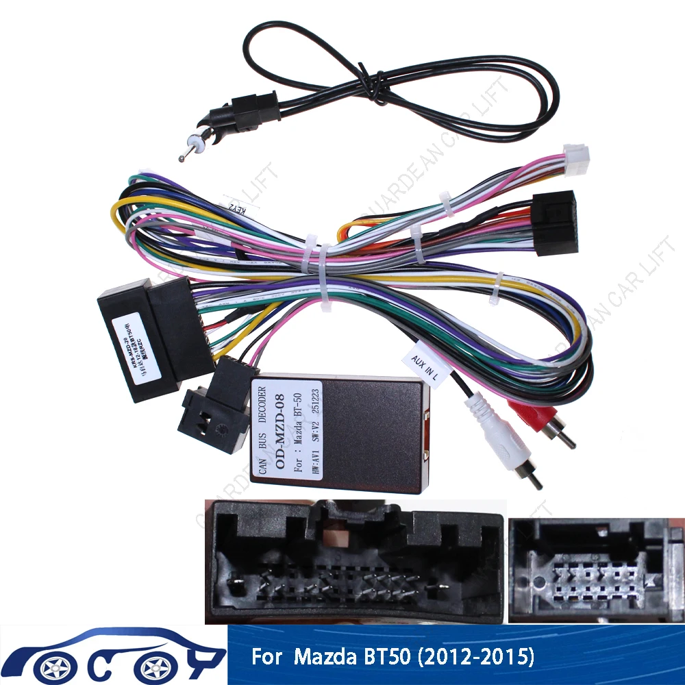 Car Radio Wiring Cable For Mazda BT50 BT-50  (2012-2018)  16Pin Harness Adapter With CANBUS Decode Android Stereo Plug