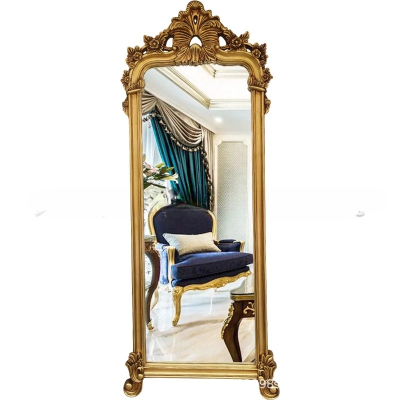 

European retro full body wall mounted dressing mirror fitting mirror hairdressing and beauty