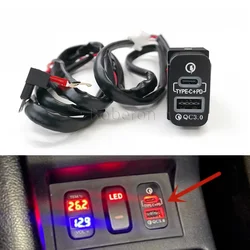 Car Fast Charger Charger Dual QC3.0 USB Type-C PD Interface Socket Adapter For Mitsubishi Pajero LANCER EX Outlander Accessorie