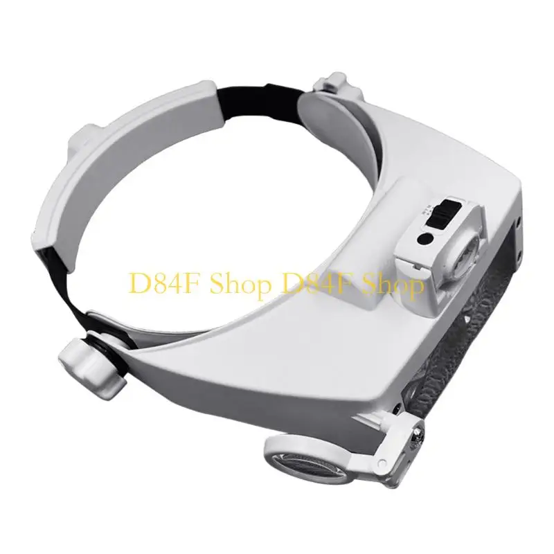 D84F Glasses LED Light Lamp Head Loupe Jeweler Headband Magnifier Eye Glasses Optical Glass Tool