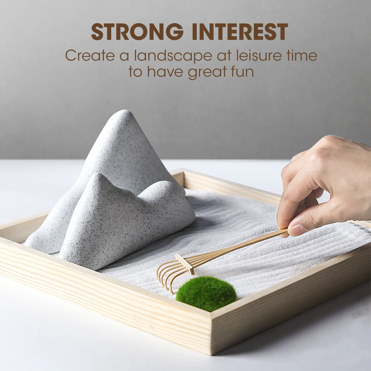 Mini rastrillo de bambú Zen, accesorios de arena para jardín, respetuoso con el medio ambiente, 3 diseños, regalos Feng Shui, decoración de boda, tiendas para el hogar, hoteles, Yoga