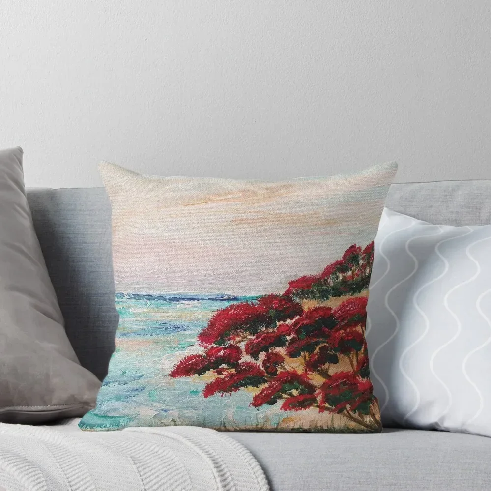 

Pohutukawa , new Zealand, seascape oeiginal Throw Pillow Throw Pillow Decorative Cushions pillow